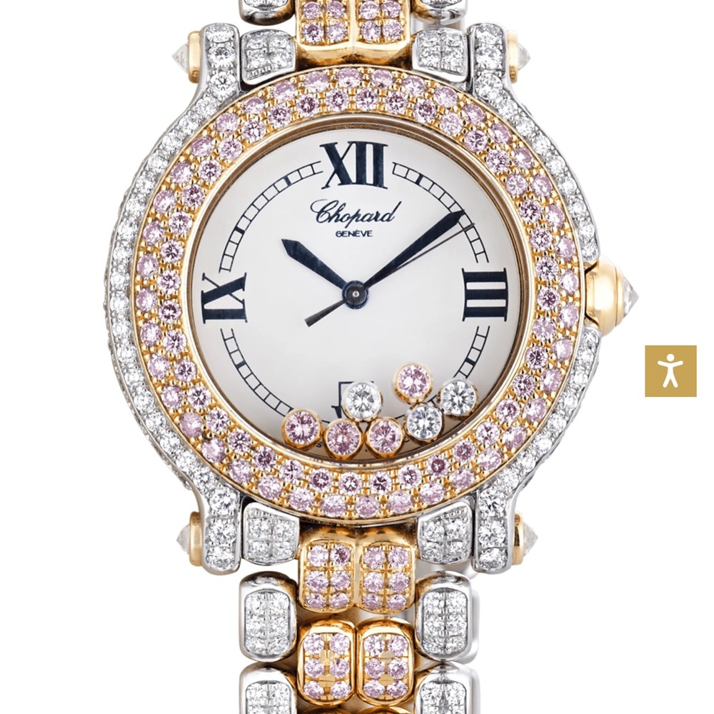 PINK AND WHITE DIAMOND WATCH BY CHOPARD